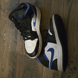 💙KIDS 6.5Y NIKE AIR JORDAN 1's ONES Black White Racer Blue MIDS 💙 sooooo cute!